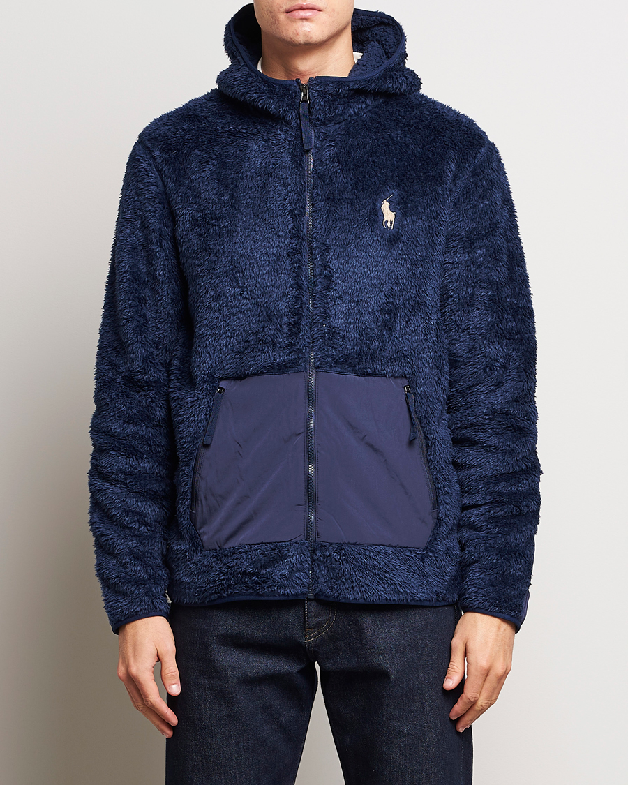 Herren | Pullover | Polo Ralph Lauren | Curly Sherpa Full Zip Hoodie Newport Navy