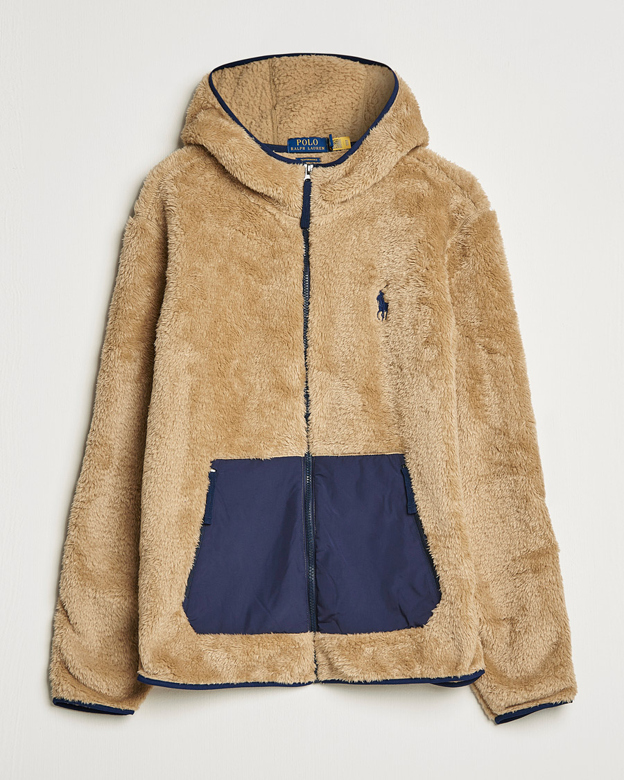 Herren | Pullover | Polo Ralph Lauren | Curly Sherpa Full Zip Hoodie Vintage Khaki