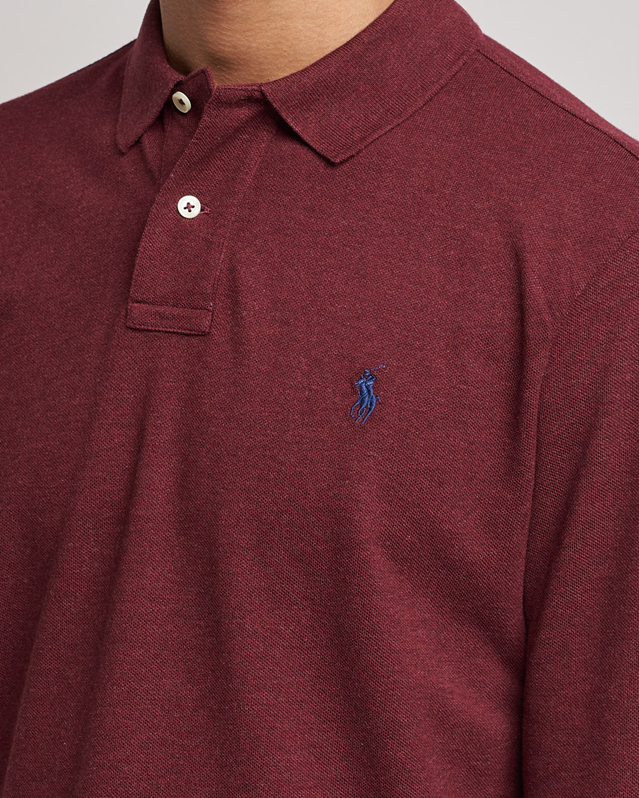 Herren | Poloshirts | Polo Ralph Lauren | Custom Fit Long Sleeve Polo Spring Wine Heather