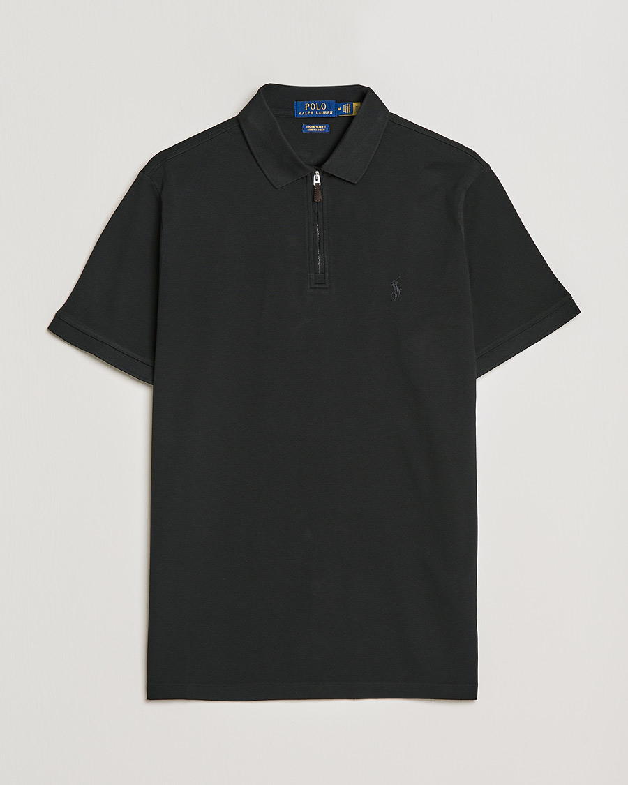 Herren | Poloshirts | Polo Ralph Lauren | Custom Slim Fit Half Zip Polo Black