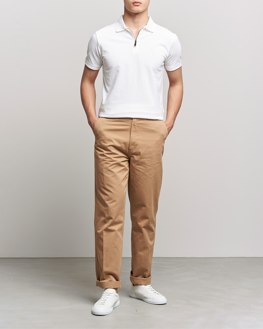 Herren | Poloshirts | Polo Ralph Lauren | Custom Slim Fit Half Zip Polo White