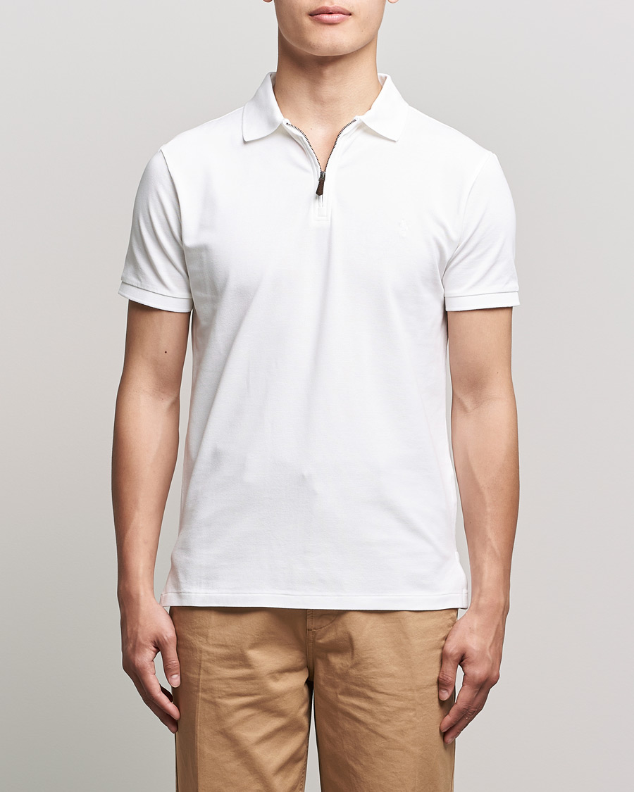 Herren | Poloshirts | Polo Ralph Lauren | Custom Slim Fit Half Zip Polo White