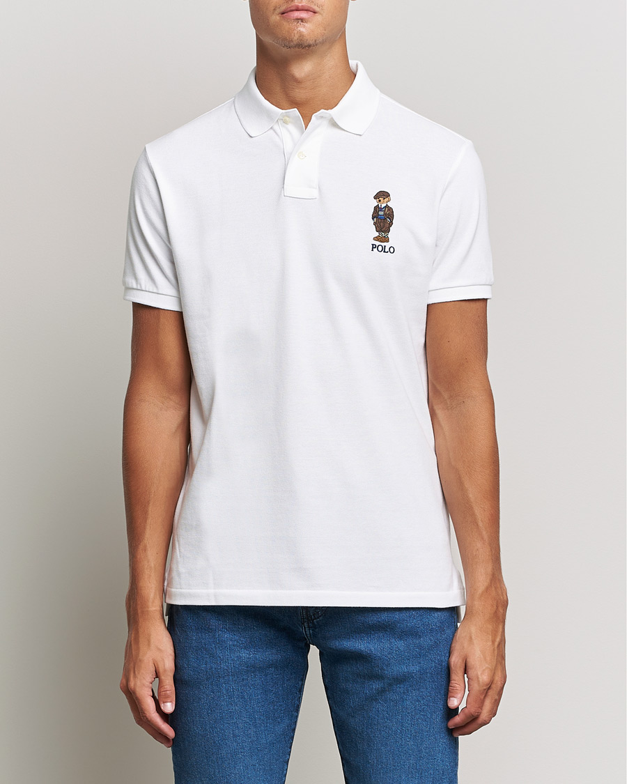 Herren | Poloshirts | Polo Ralph Lauren | Custom Slim Fit Denim Bear Polo White