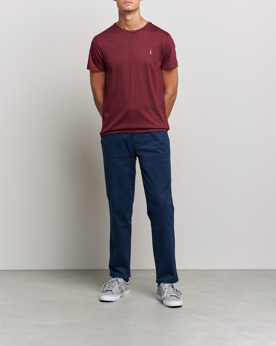 Herren | T-Shirts | Polo Ralph Lauren | Luxury Pima Cotton Crew Neck Tee Classic Wine