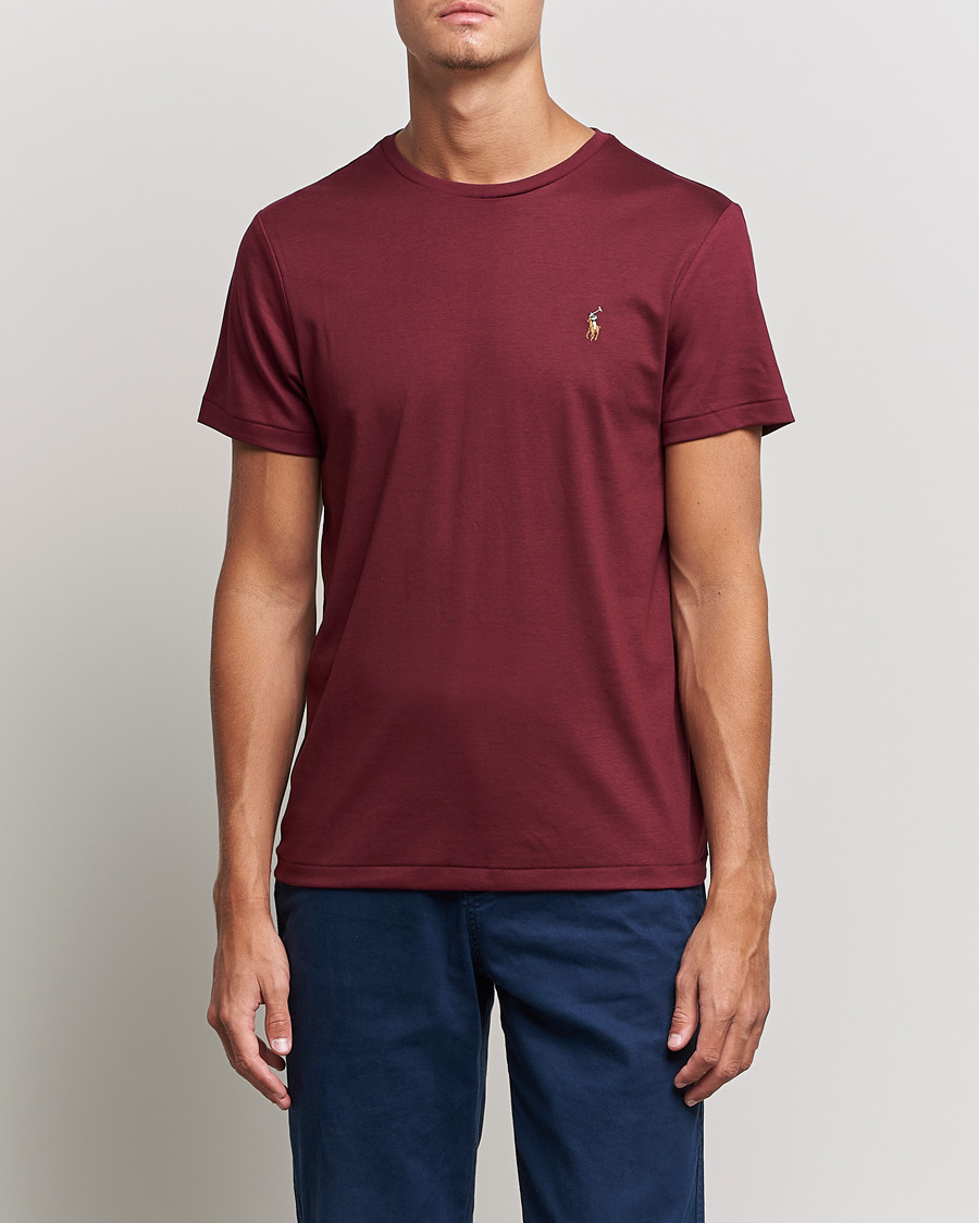 Herren | T-Shirts | Polo Ralph Lauren | Luxury Pima Cotton Crew Neck Tee Classic Wine