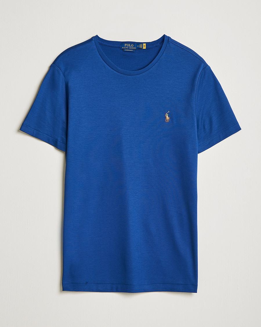 Herren | T-Shirts | Polo Ralph Lauren | Luxury Pima Cotton Crew Neck Tee Harrison Blue