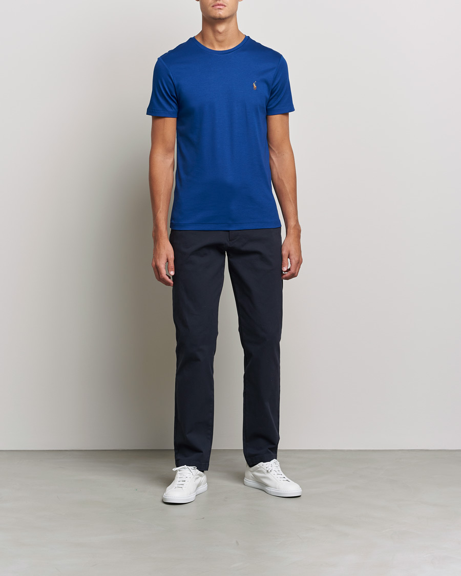 Herren | T-Shirts | Polo Ralph Lauren | Luxury Pima Cotton Crew Neck Tee Harrison Blue