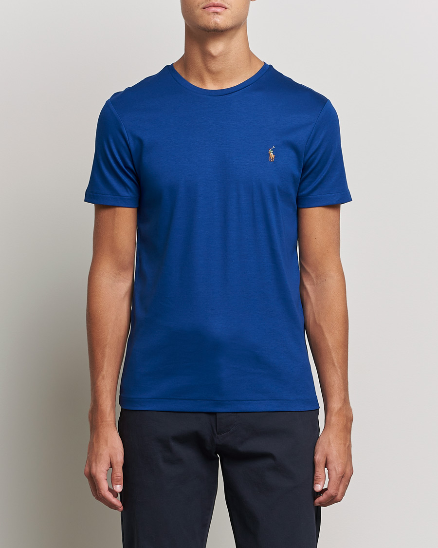 Herren | T-Shirts | Polo Ralph Lauren | Luxury Pima Cotton Crew Neck Tee Harrison Blue