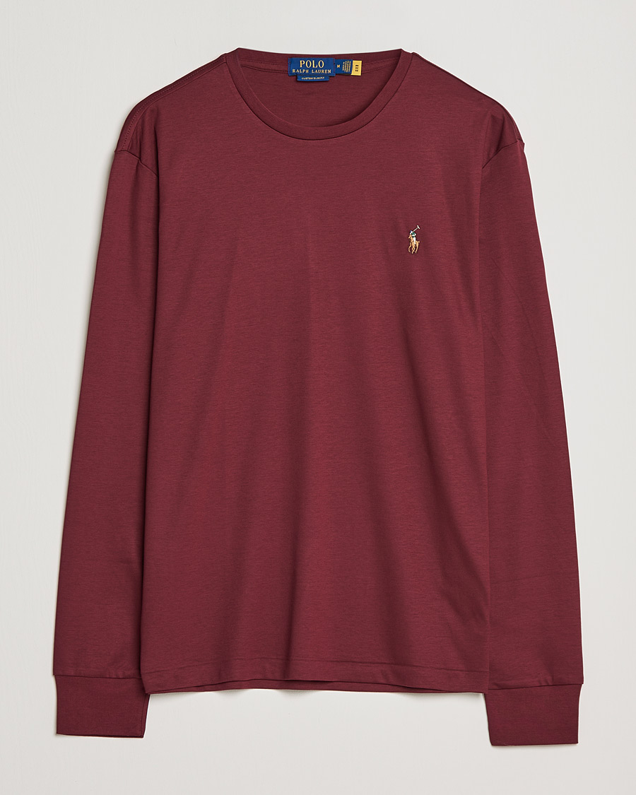 Herren | T-Shirts | Polo Ralph Lauren | Luxury Pima Cotton Long Sleeve Tee Classic Wine