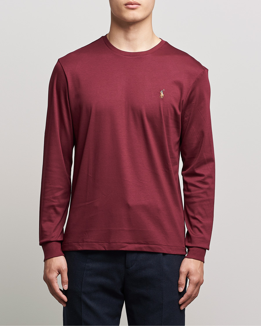 Herren | T-Shirts | Polo Ralph Lauren | Luxury Pima Cotton Long Sleeve Tee Classic Wine