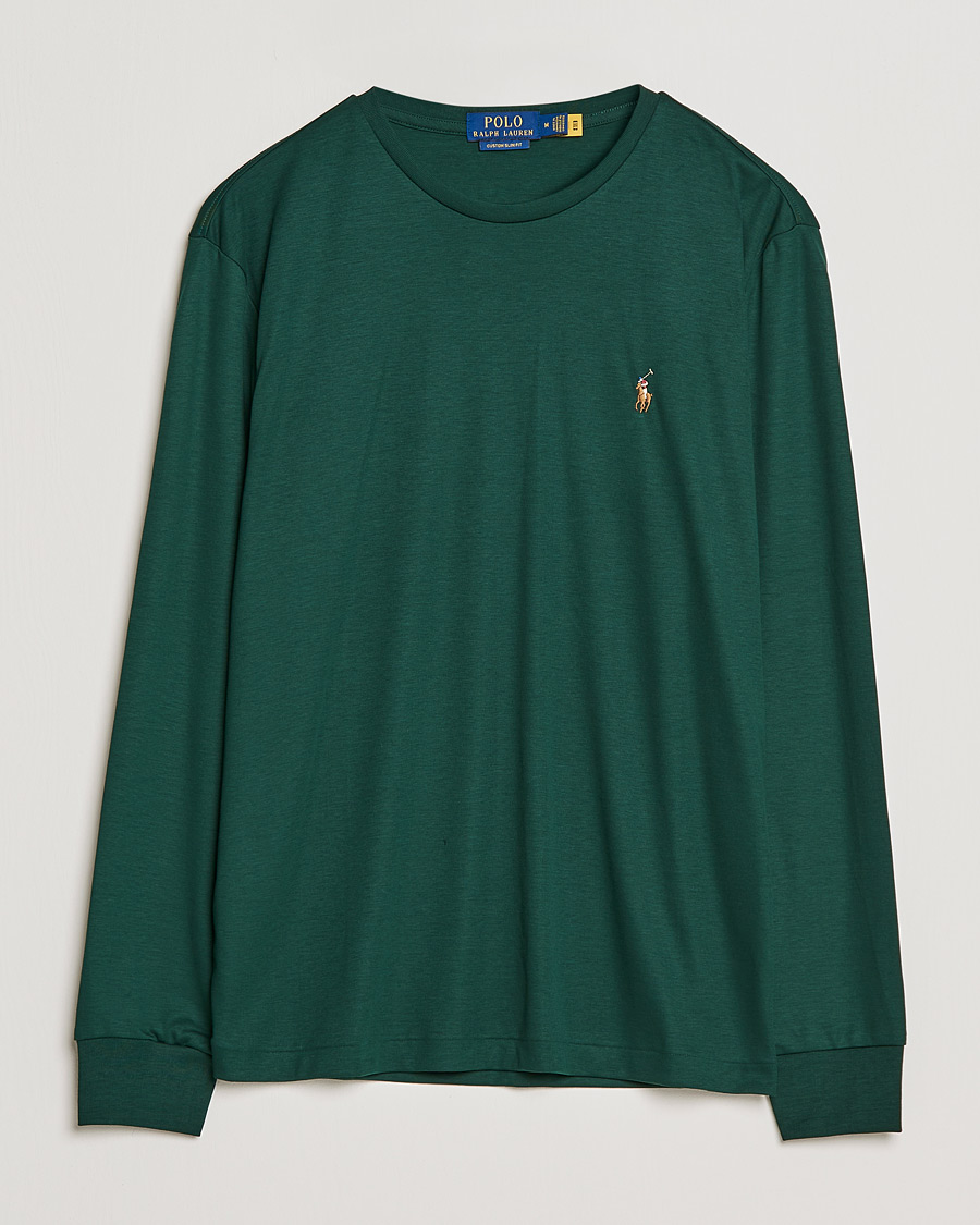 Herren | T-Shirts | Polo Ralph Lauren | Luxury Pima Cotton Long Sleeve Tee College Green