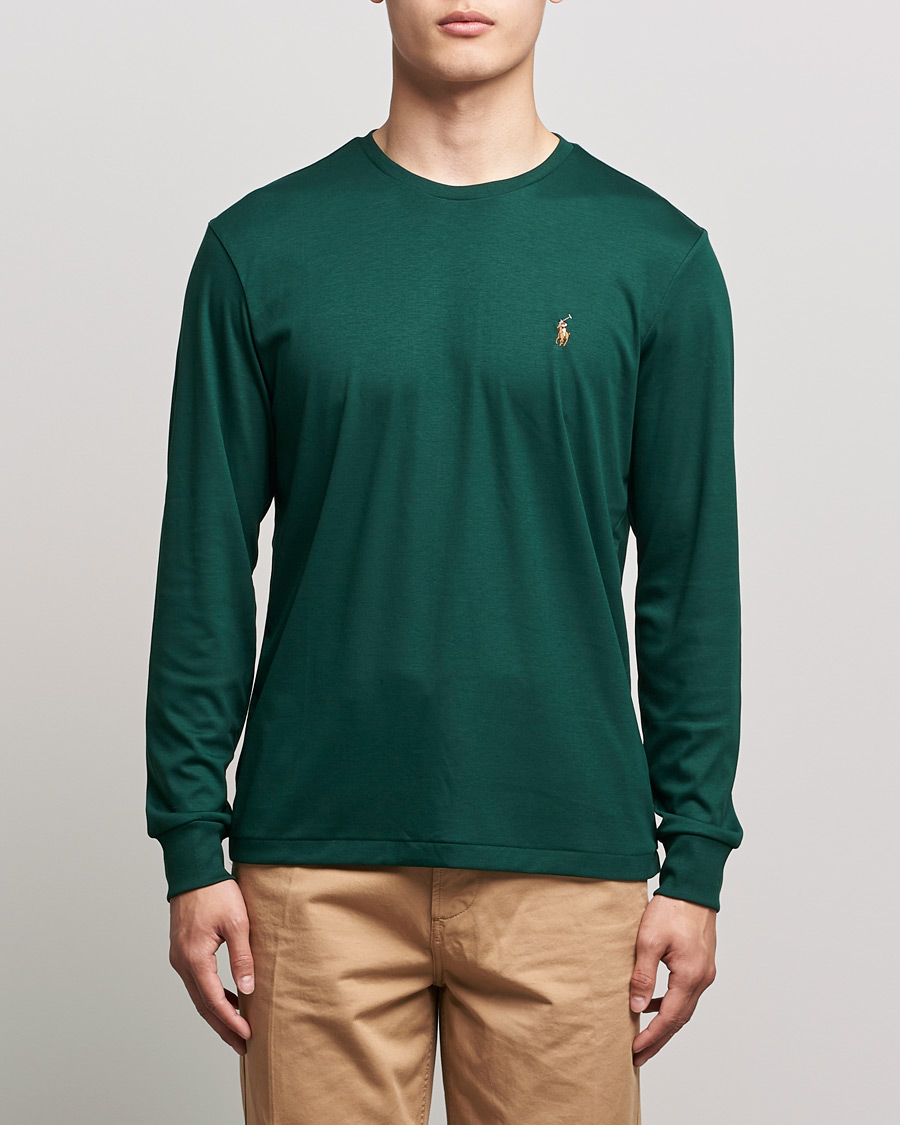 Herren | T-Shirts | Polo Ralph Lauren | Luxury Pima Cotton Long Sleeve Tee College Green