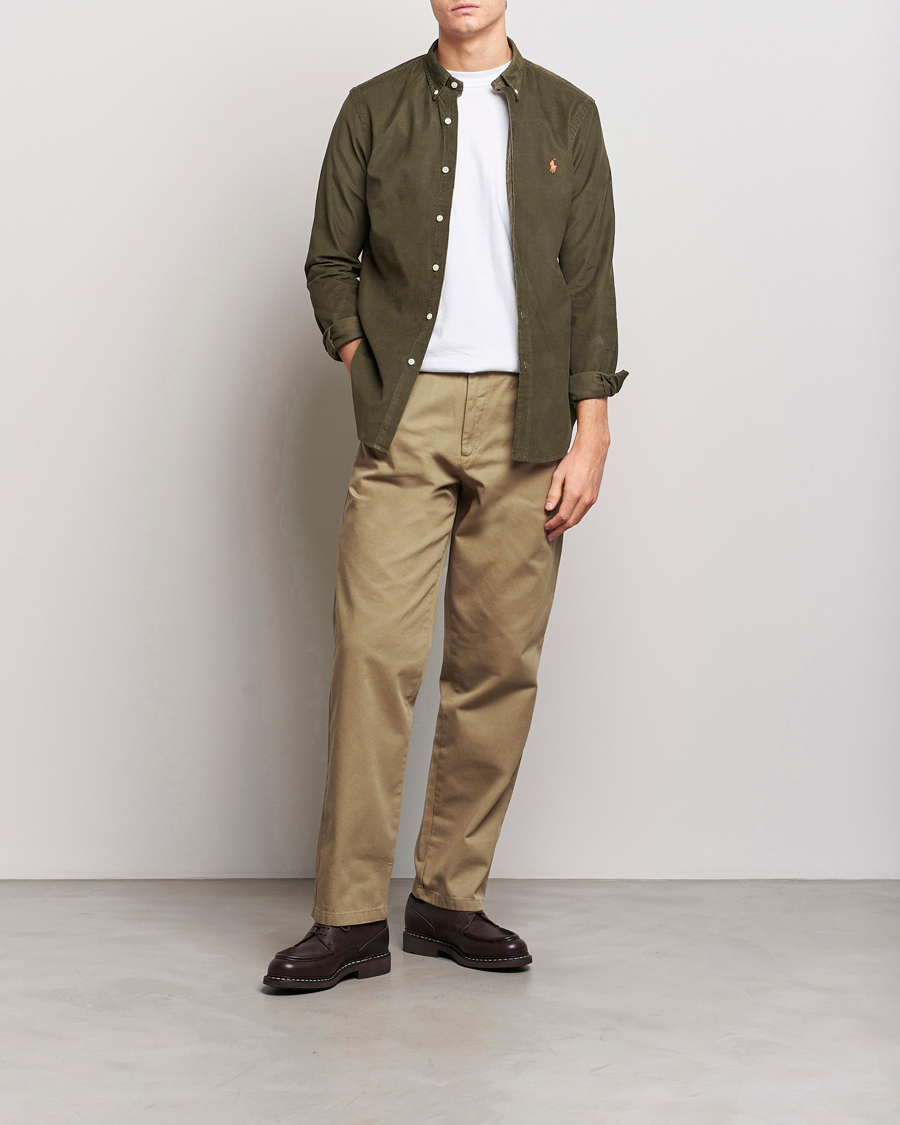 Herren | Hemden | Polo Ralph Lauren | Slim Fit Corduroy Shirt Canopy Olive