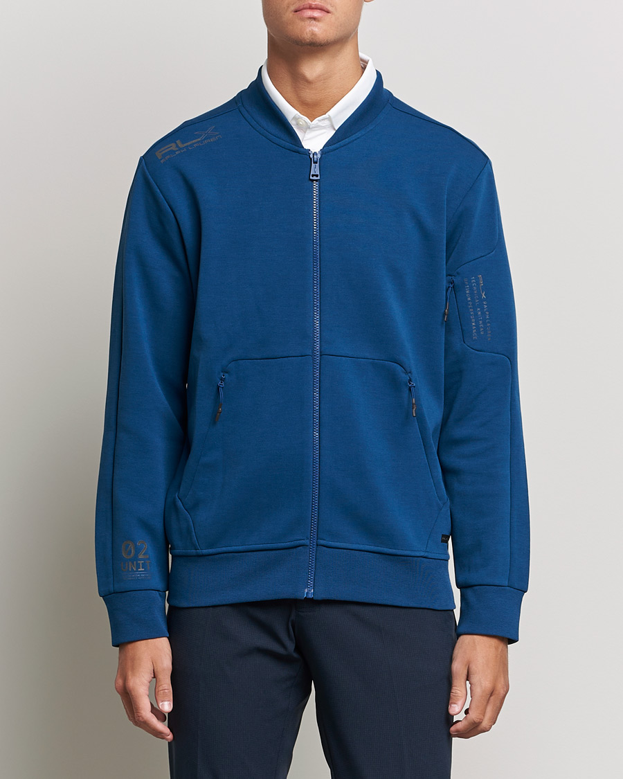 Herren | Pullover | RLX Ralph Lauren | Double Knit Full Zip Sweater Raleigh Blue