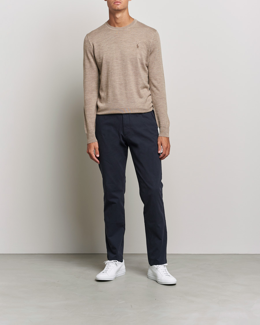 Herren | Pullover | Polo Ralph Lauren | Merino Crew Neck Pullover Light Walnut Heather