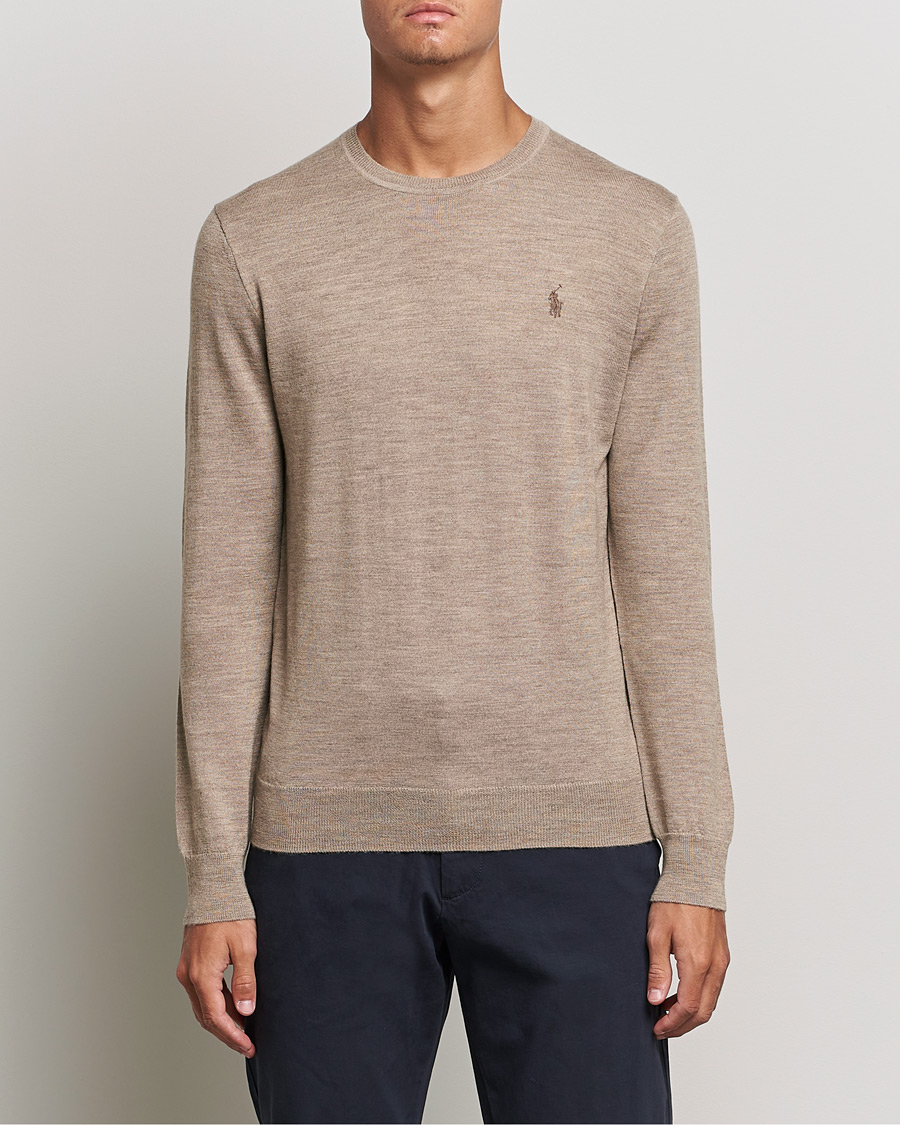 Herren | Pullover | Polo Ralph Lauren | Merino Crew Neck Pullover Light Walnut Heather