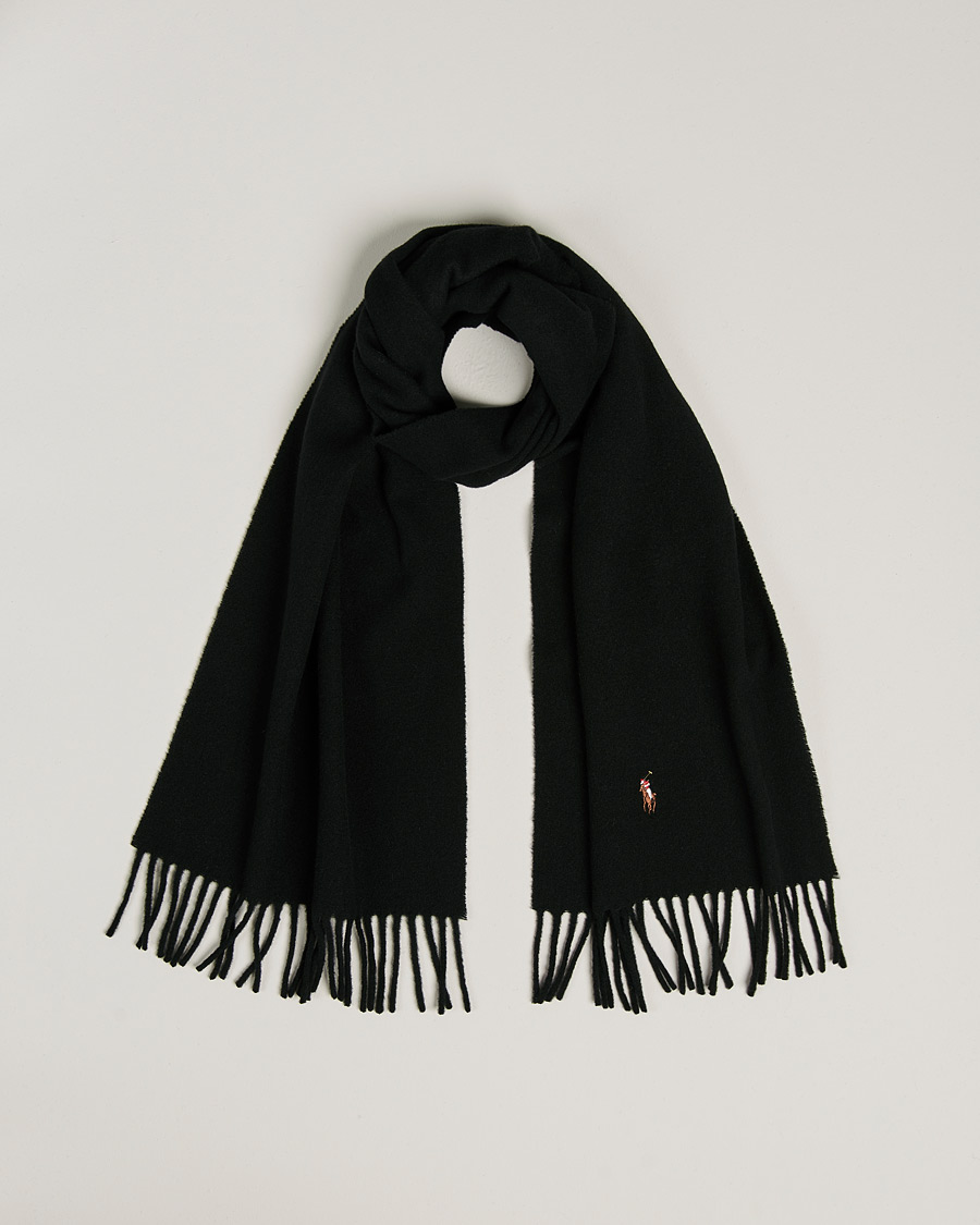Herren | Polo Ralph Lauren Signature Wool Scarf Black | Polo Ralph Lauren | Signature Wool Scarf Black