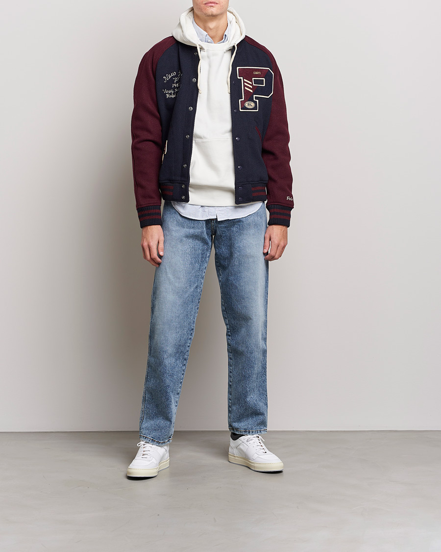 Herren | Jacken | Polo Ralph Lauren | Varsity Lined Bomber Jacket Hunter Navy/Rich Ruby