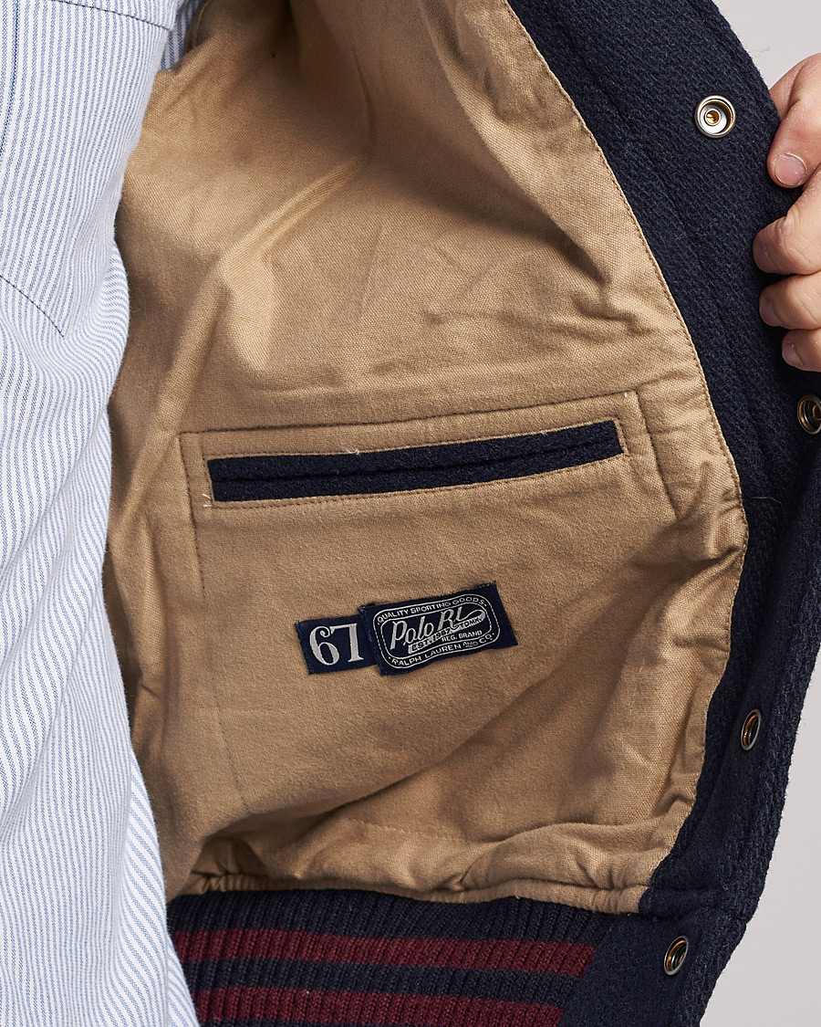 Herren | Jacken | Polo Ralph Lauren | Varsity Lined Bomber Jacket Hunter Navy/Rich Ruby