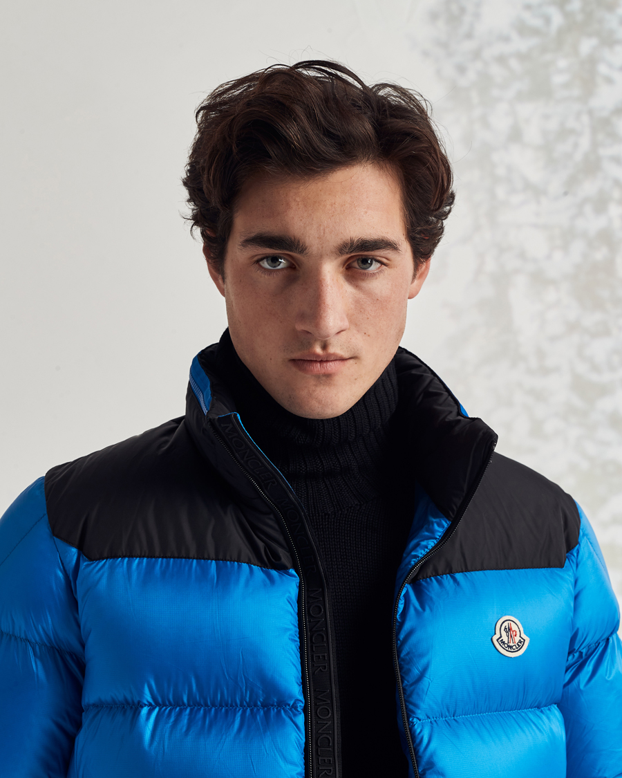 Herren | Jacken | Moncler | Peuplier Down Jacket Black/Sky Blue