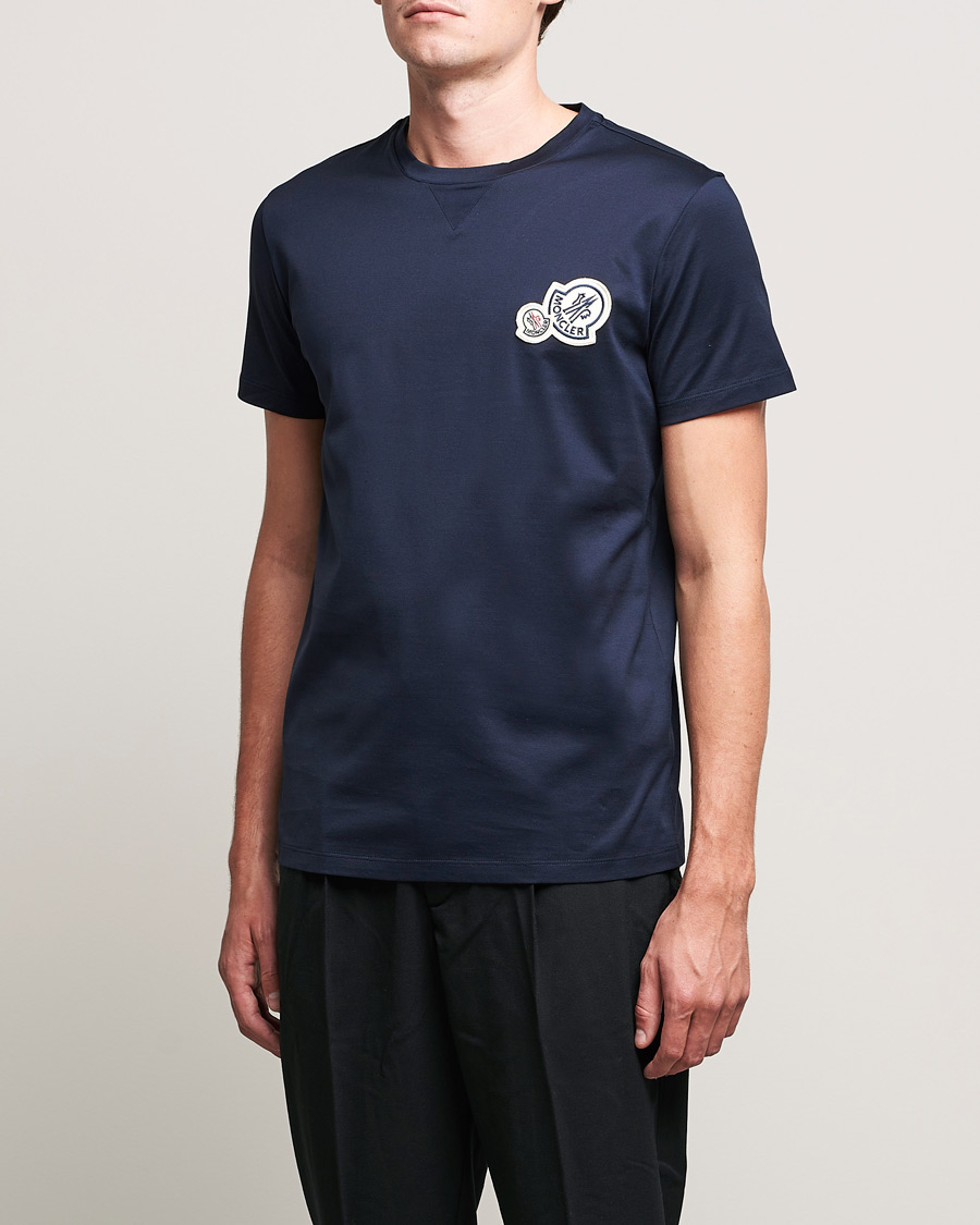 Herren | T-Shirts | Moncler | Double Logo T-Shirt Navy