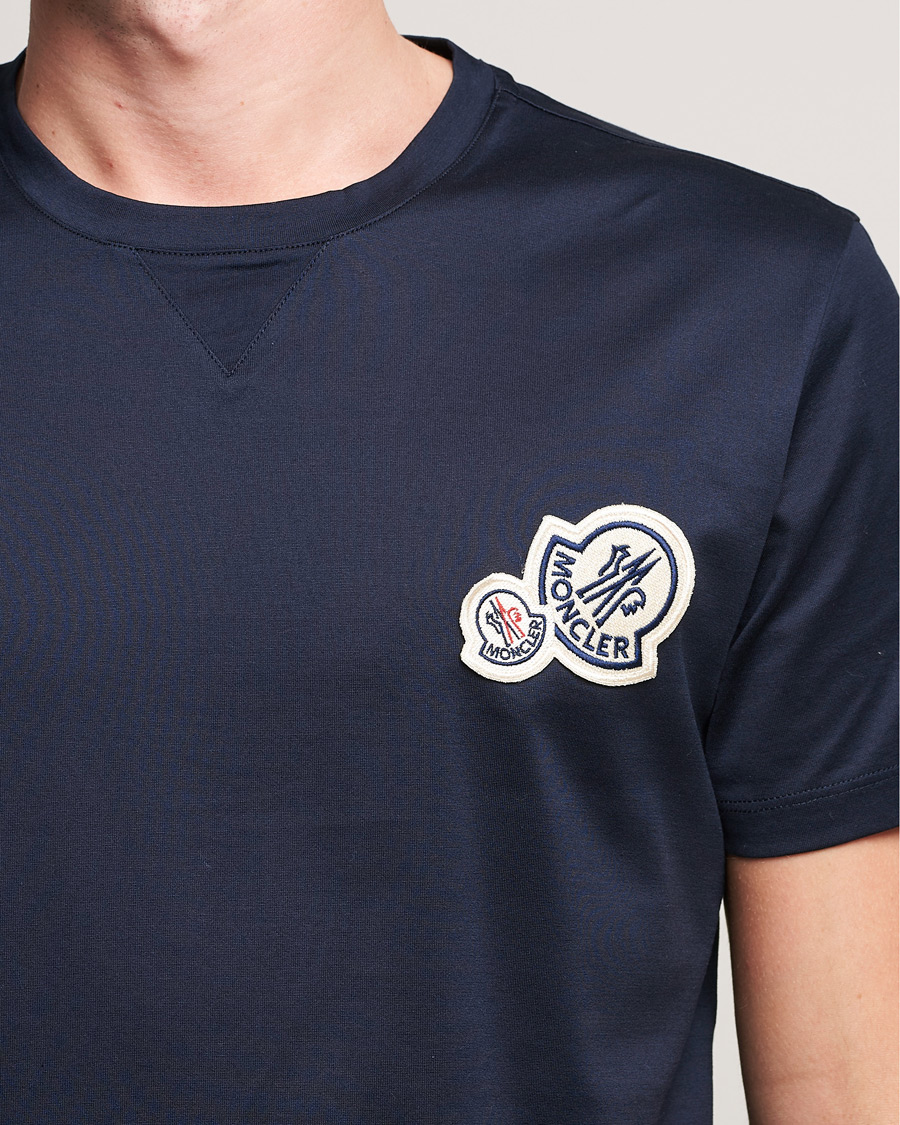 Herren | T-Shirts | Moncler | Double Logo T-Shirt Navy