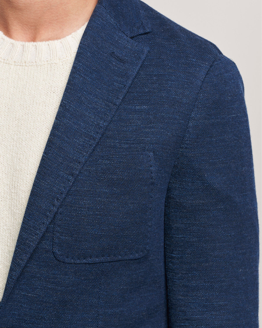 Herren | Sakkos | Canali | Structured Wool Jersey Jacket Dark Blue