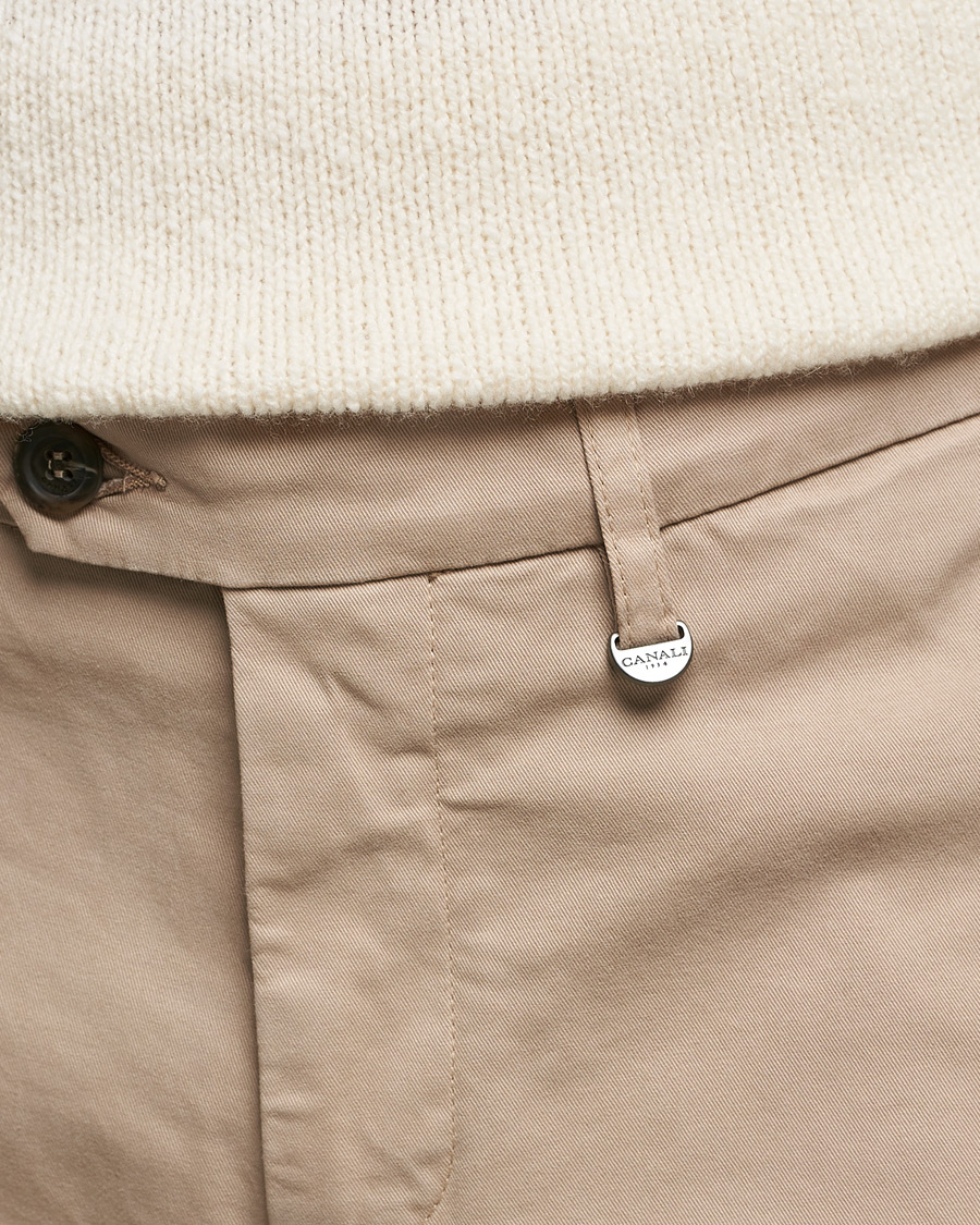 Herren | Hosen | Canali | Slim Fit Twill Cotton Chinos Beige