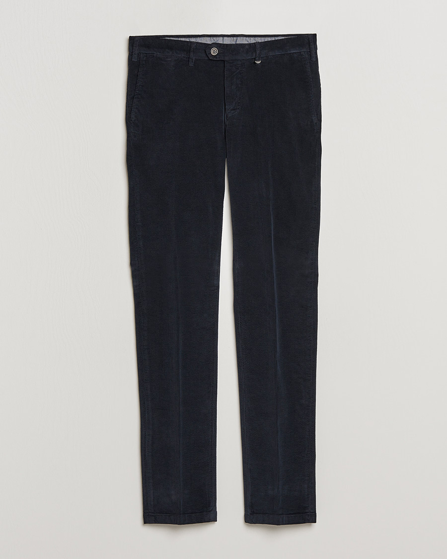 Herren | Hosen | Canali | Slim Fit Corduroy Trousers Navy