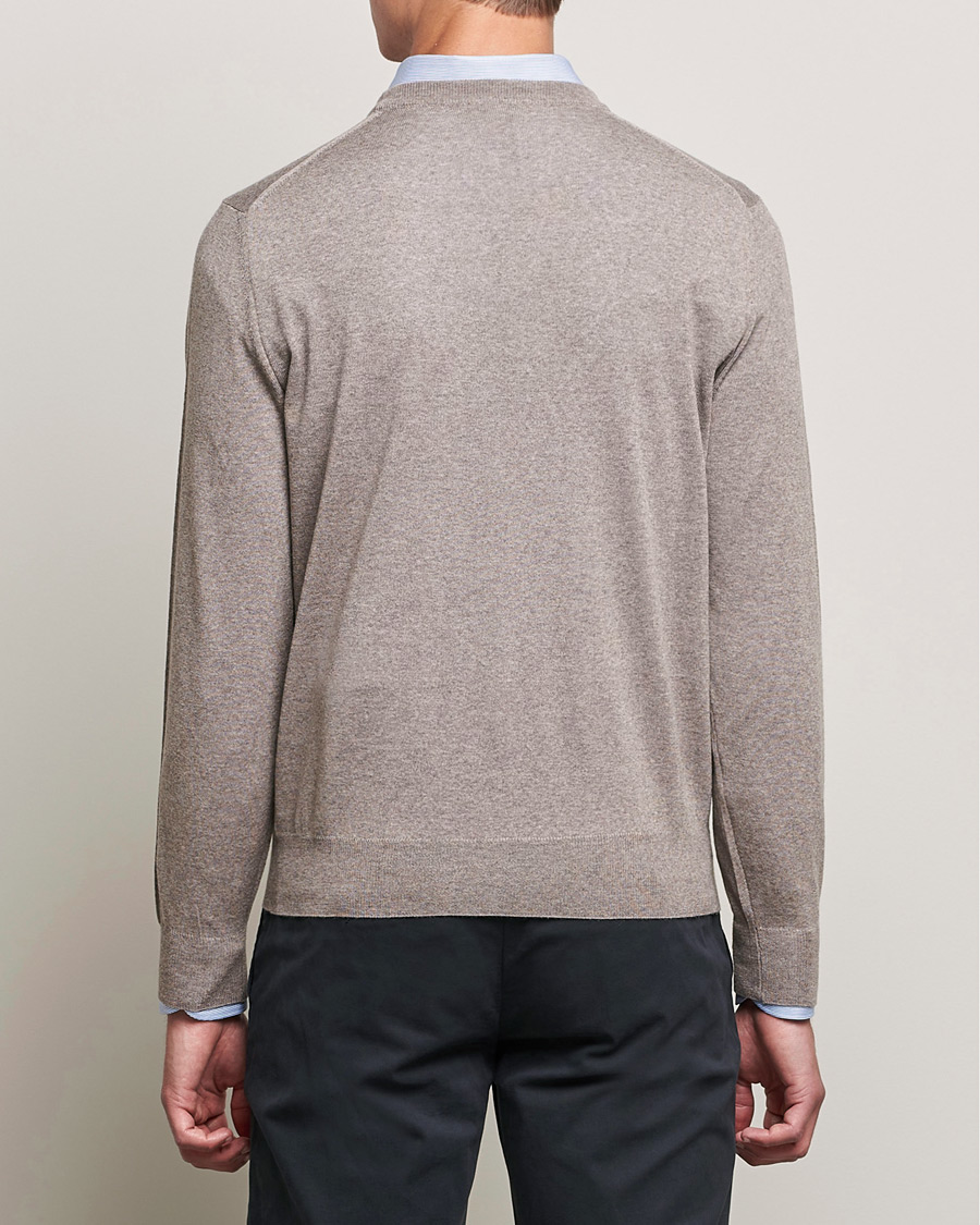 Herren | Pullover | Canali | Merino Wool Crew Neck Taupe