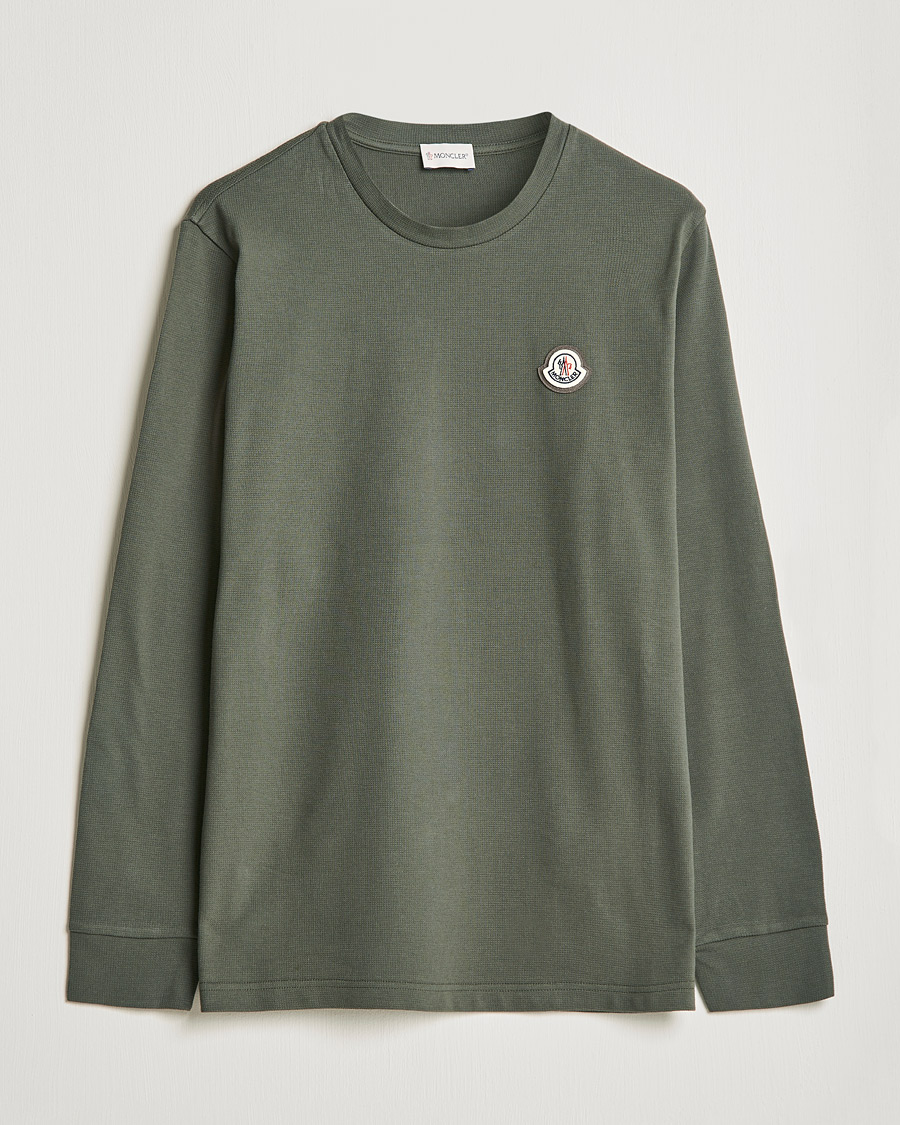 Herren | T-Shirts | Moncler | Long Sleeve Logo Patch T-Shirt Grey