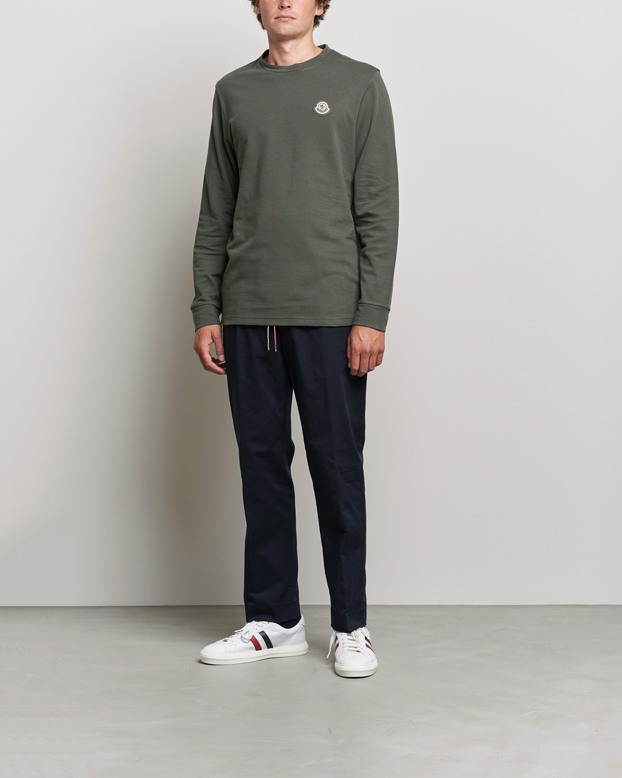 Herren | T-Shirts | Moncler | Long Sleeve Logo Patch T-Shirt Grey