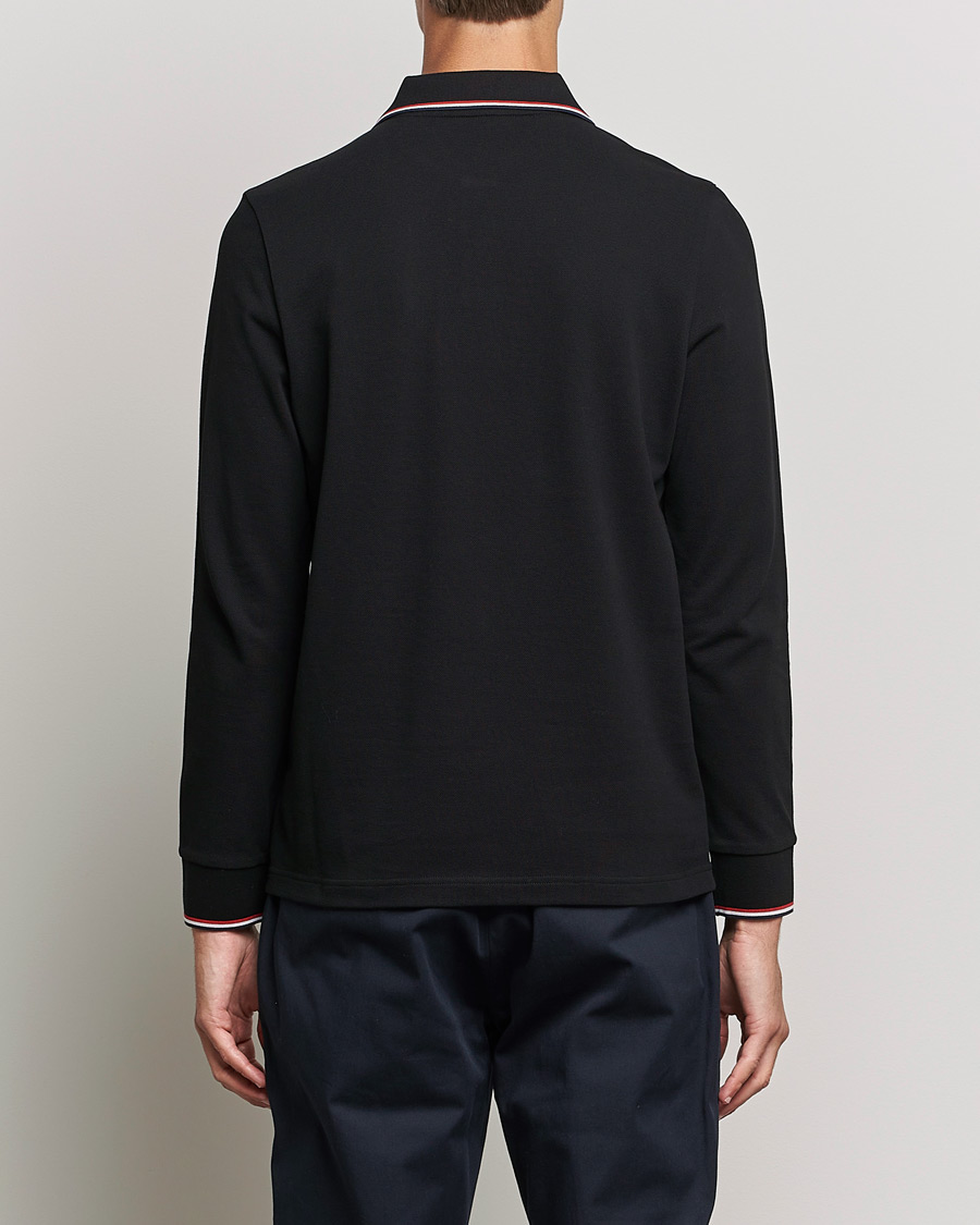 Herren | Pullover | Moncler | Contrast Rib Long Sleeve Polo Black