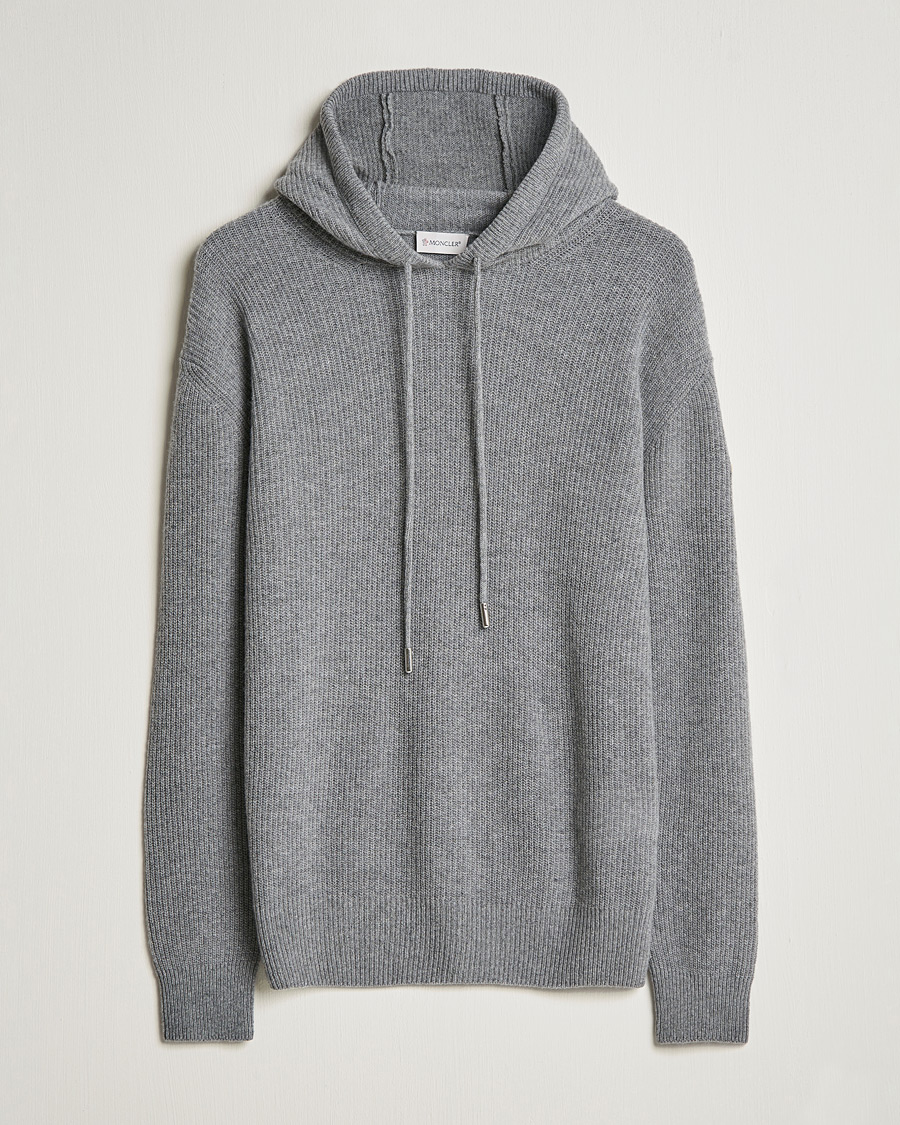 Herren | Pullover | Moncler | Cashmere Hoodie Grey Melange