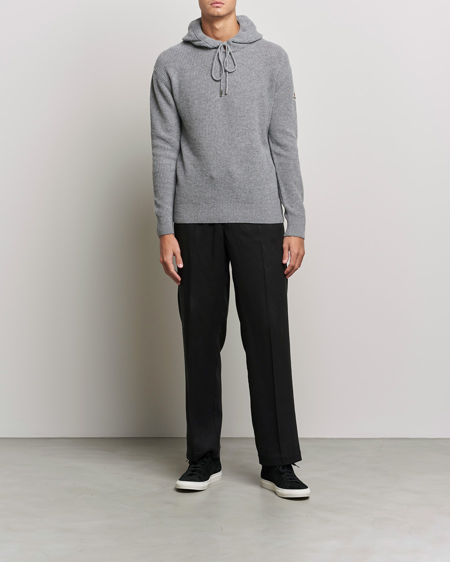 Herren | Pullover | Moncler | Cashmere Hoodie Grey Melange