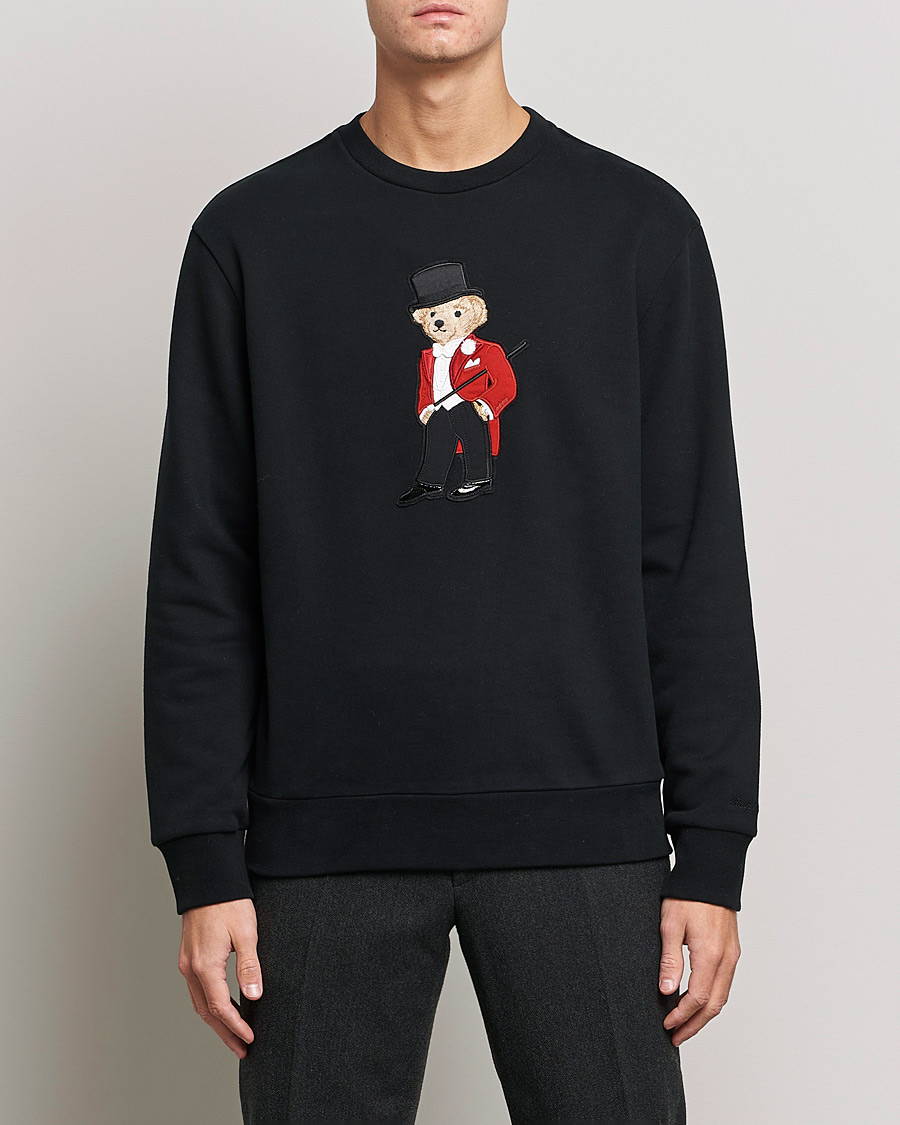 Herren | Pullover | Ralph Lauren Purple Label | Lux Fleece Bear Sweatshirt Black