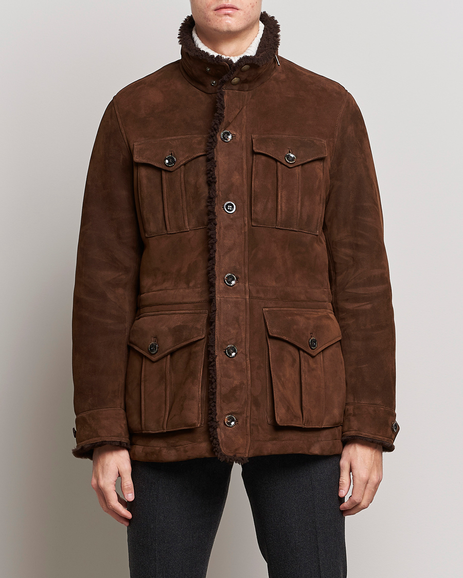 Herren | Jacken | Ralph Lauren Purple Label | Shearling Field Jacket Chestnut