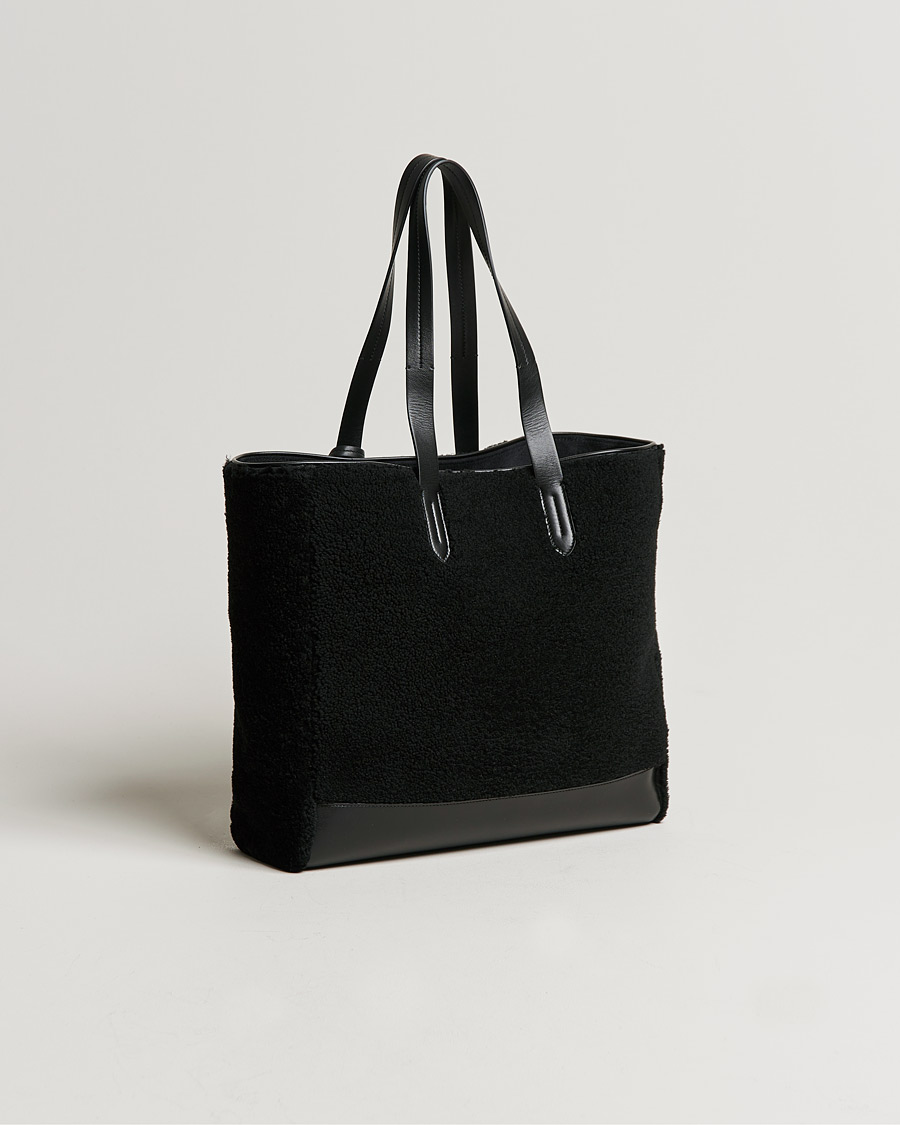 Herren | Ralph Lauren Purple Label Shearling Tote Bag Black | Ralph Lauren Purple Label | Shearling Tote Bag Black