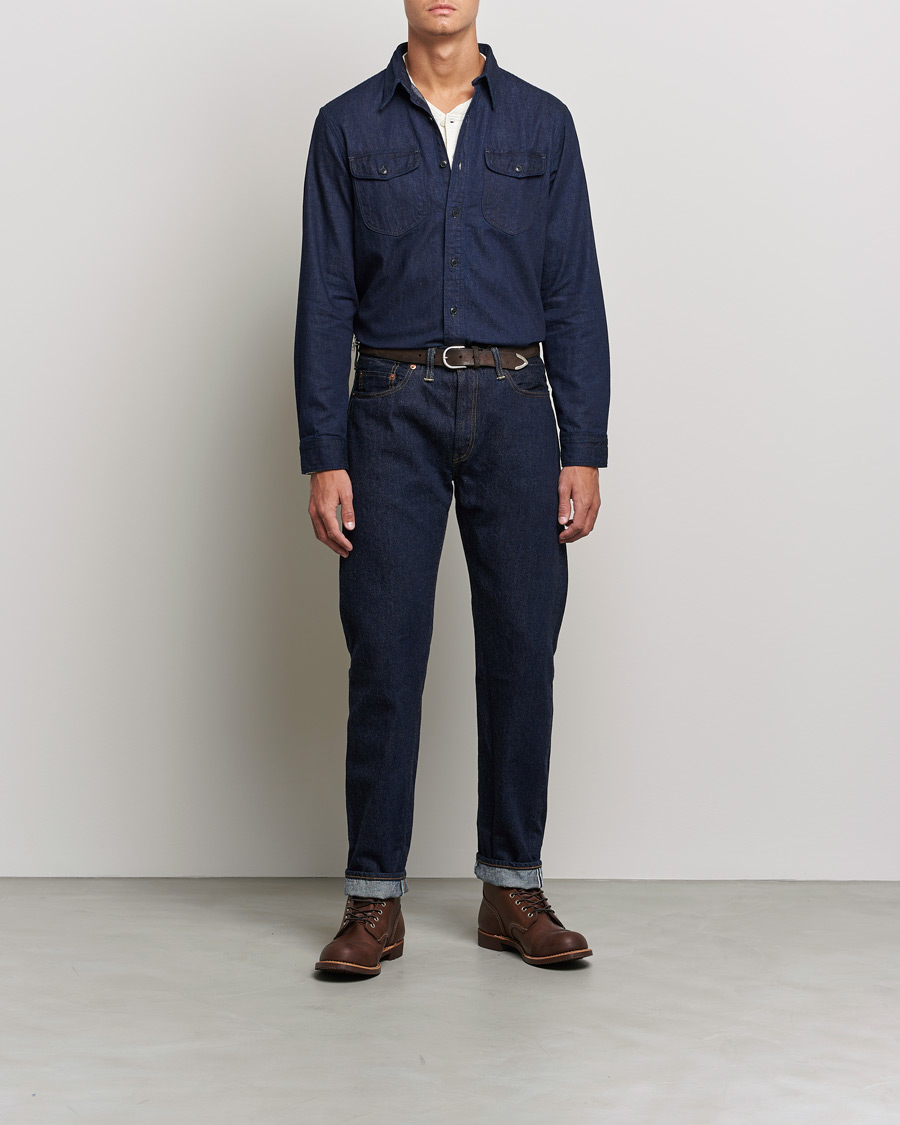 Herren | Hemden | RRL | Preston Denim Work Shirt Rinse Wash