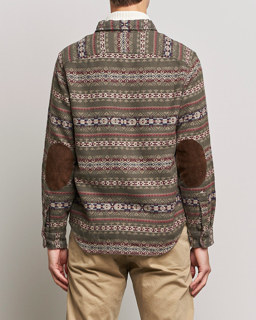 Herren | Hemden | RRL | Melton Brushed Jacquard Overshirt Olive