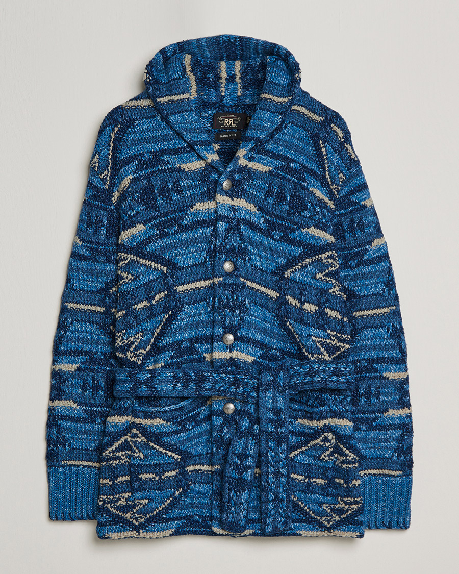 Herren | Pullover | RRL | Ranch Shawl Collar Cardigan Indigo Multi