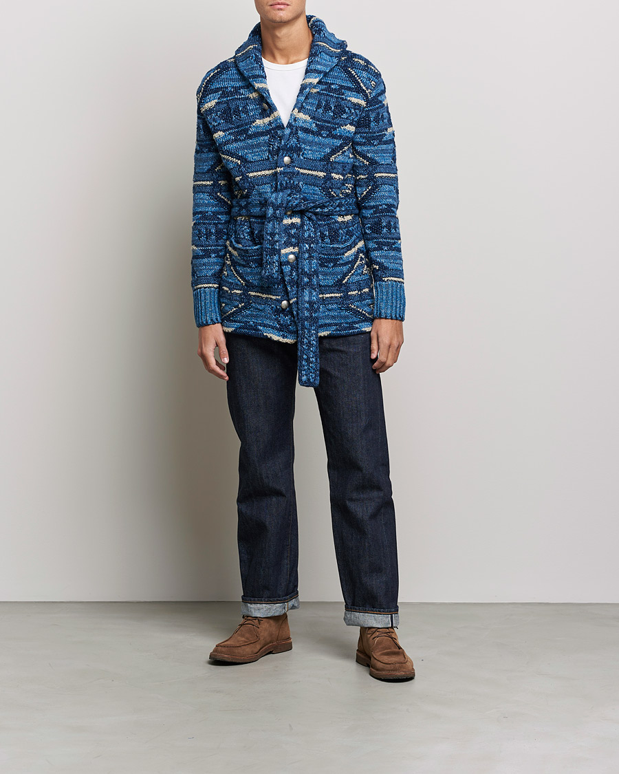 Herren | Pullover | RRL | Ranch Shawl Collar Cardigan Indigo Multi