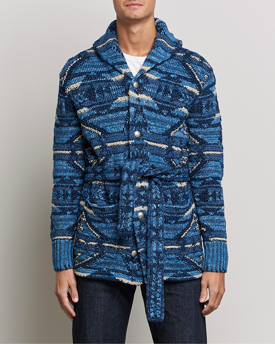 Herren | Pullover | RRL | Ranch Shawl Collar Cardigan Indigo Multi