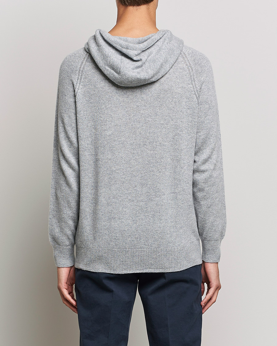 Herren | Pullover | Johnstons of Elgin | Seamless Cashmere Hoodie Silver