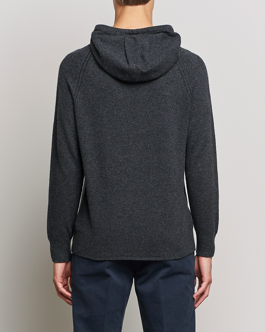 Herren | Pullover | Johnstons of Elgin | Seamless Cashmere Hoodie Carbon
