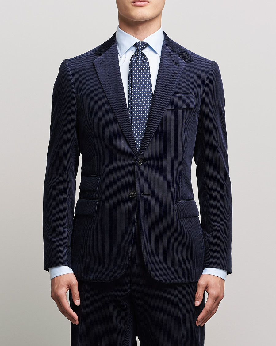 Herren | Sakkos | Ralph Lauren Purple Label | Wale Corduroy Blazer Chairman Navy