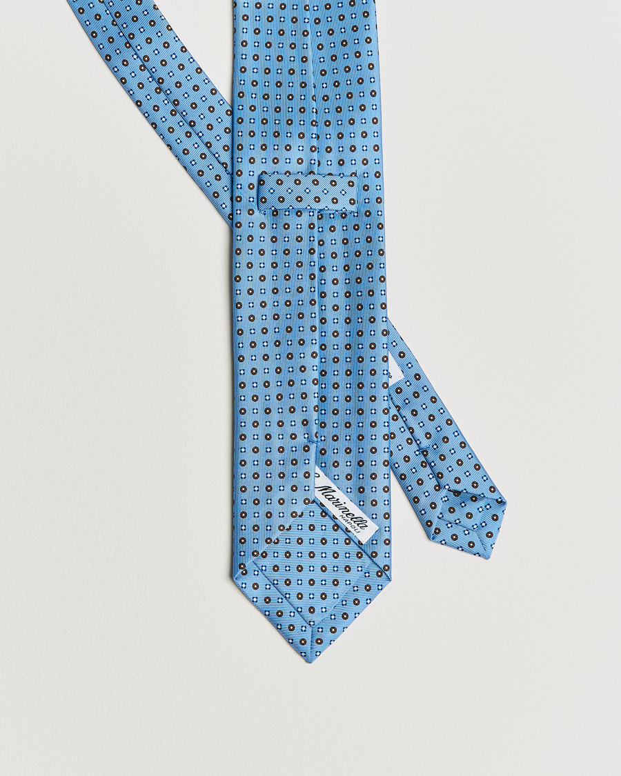 Herren | E. Marinella 3-Fold Micro Dot Silk Tie Light Blue | E. Marinella | 3-Fold Micro Dot Silk Tie Light Blue