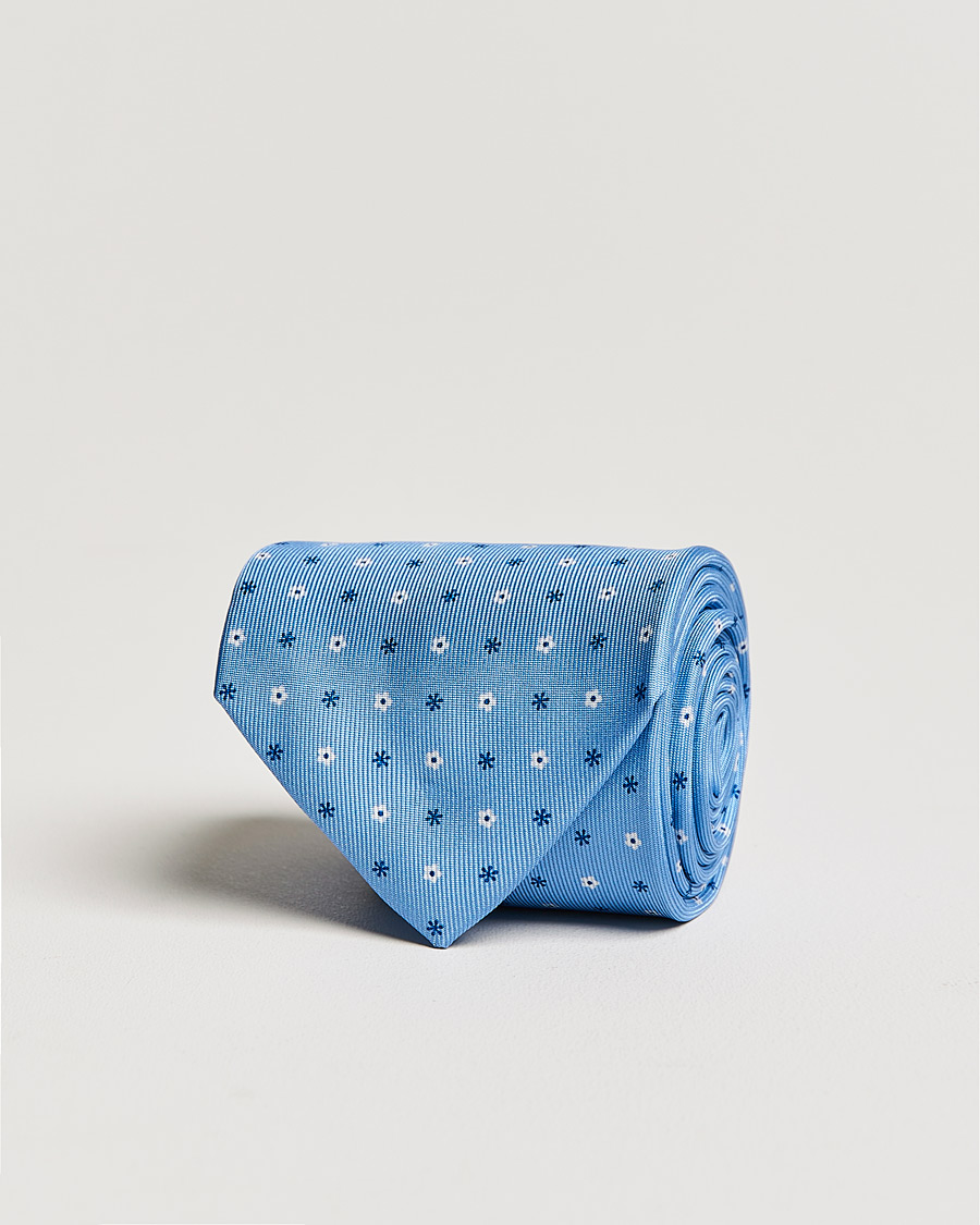 Herren | E. Marinella 3-Fold Flower Silk Tie Light Blue | E. Marinella | 3-Fold Flower Silk Tie Light Blue