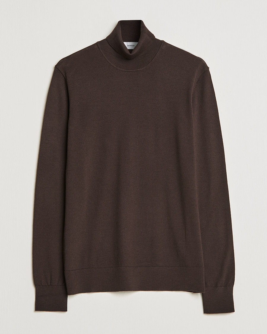Herren | Pullover | Samsøe Samsøe | Samsøe & Samsøe Flemming Superfine Merino Wool Roll Neck Mole