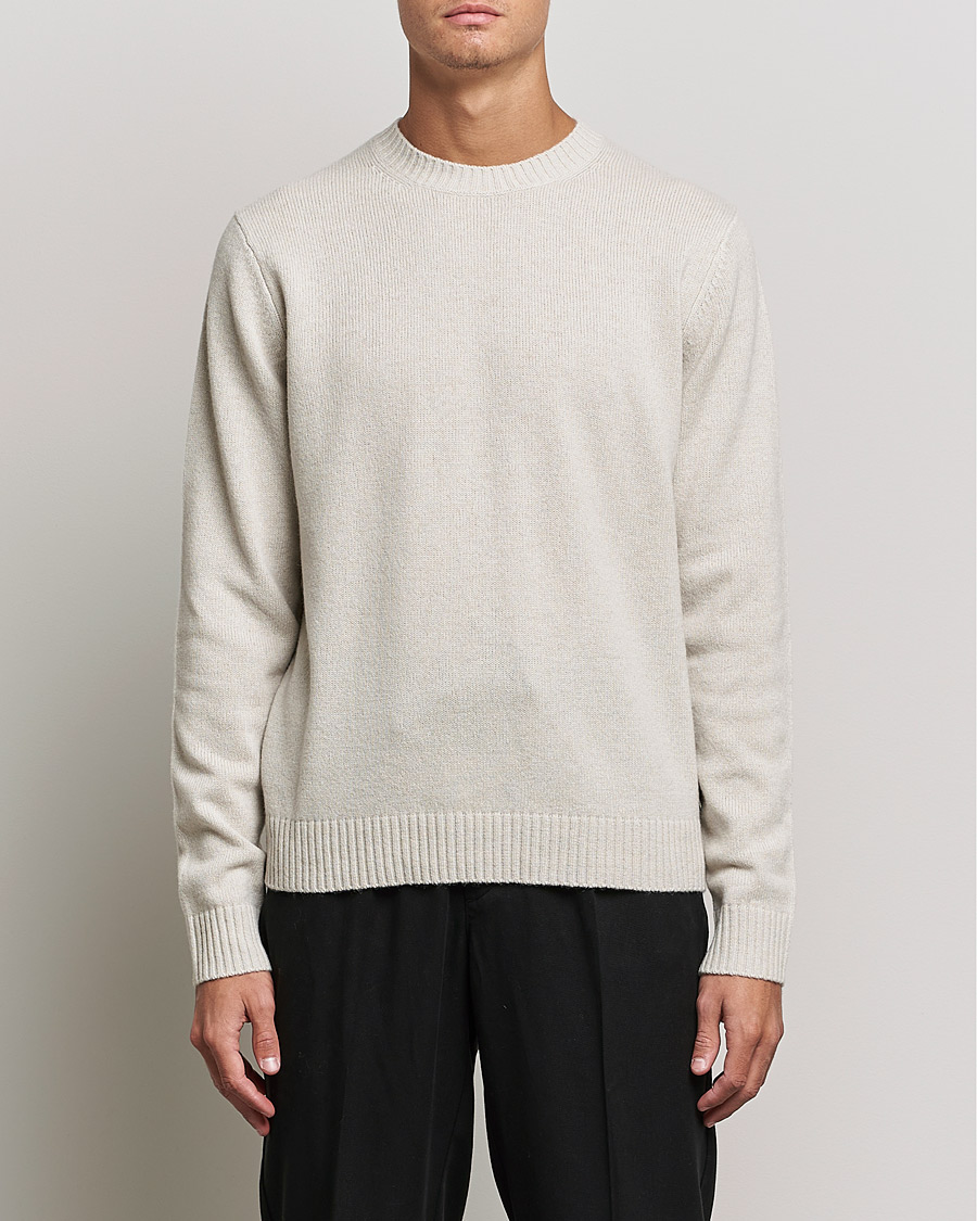 Herren | Pullover | Samsøe Samsøe | Samsøe & Samsøe Syllie Wool Crew Neck Oatmeal